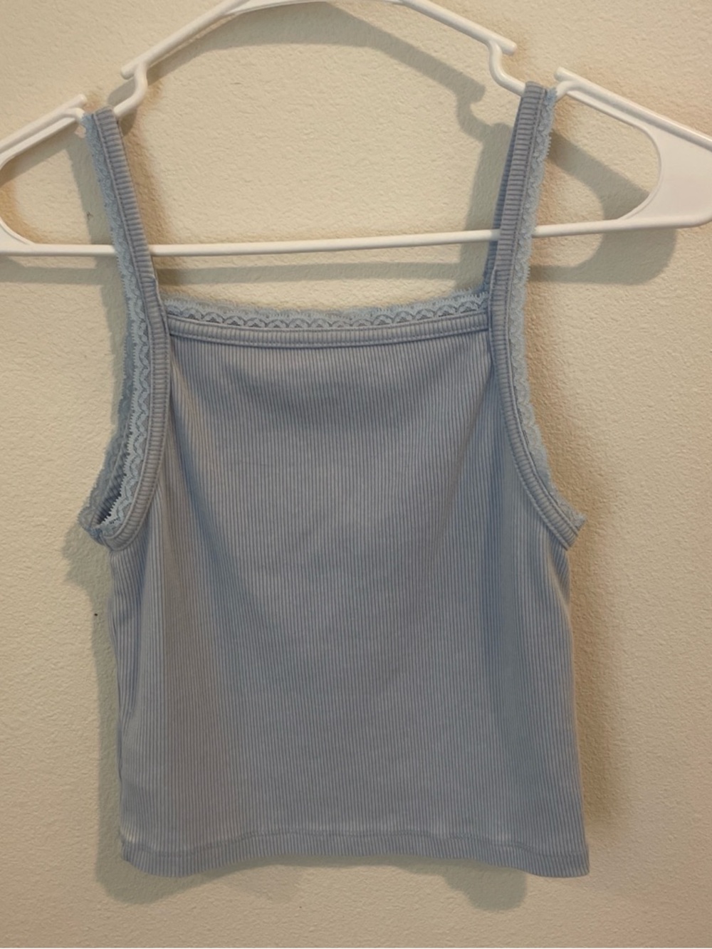American Eagle Outfitters Light Blue Lace Trim Top